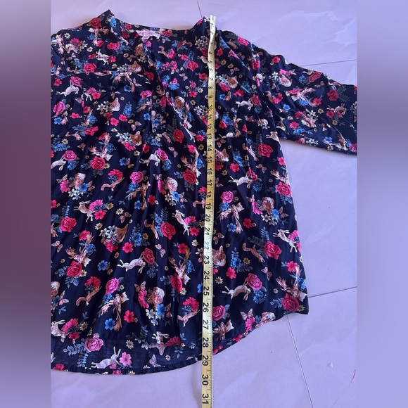Philosophy Floral Short Sleeve Blouse floral and animal print 3/4 sleeves 2X - Picture 16 of 16